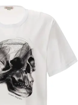 Alexander Mcqueen: Хлопковая футболка  Skull