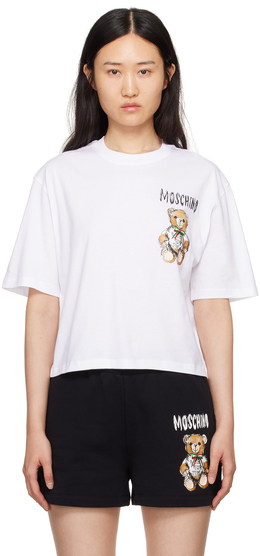 Moschino: Белая футболка  Teddy Bear