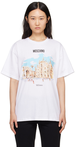 Moschino: Белая футболка  Fantasy