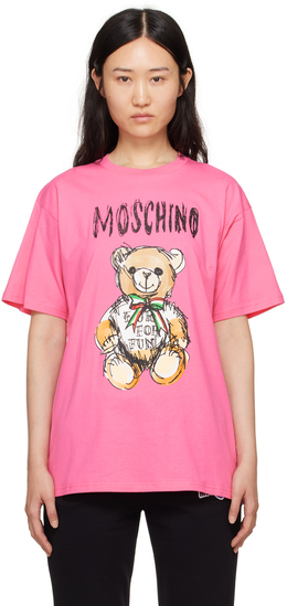 Moschino: Розовая футболка  Teddy Bear