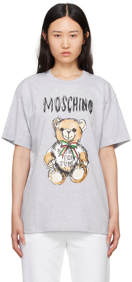 Moschino: Серая футболка  Teddy Bear