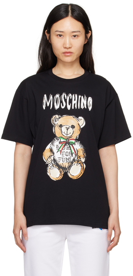 Moschino: Чёрная футболка  Teddy Bear