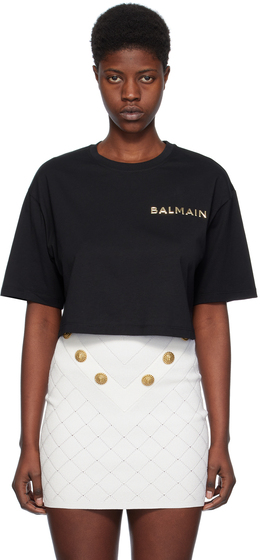 Balmain: Чёрная футболка 