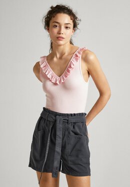 Pepe Jeans: Розовый топ 