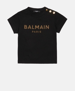 Balmain: Чёрная футболка