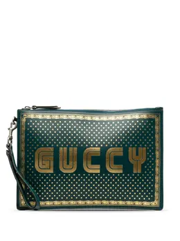 Gucci Pre-Owned: Зелёный клатч