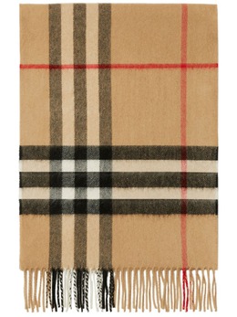 Burberry: Бежевый шарф  Classic Check