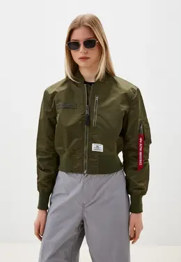 Alpha Industries: Куртка цвета хаки 