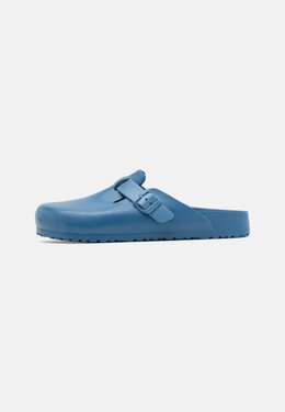 Birkenstock: Голубые сабо  Boston