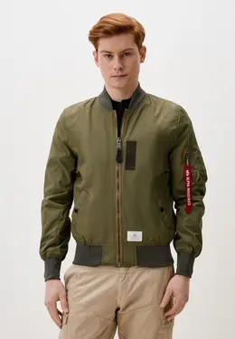 Alpha Industries: Куртка цвета хаки 