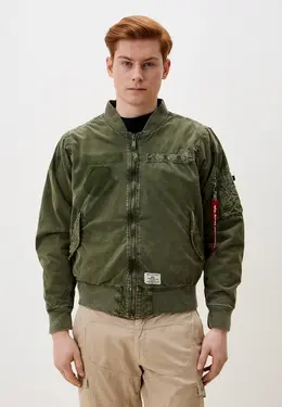 Alpha Industries: Куртка цвета хаки 