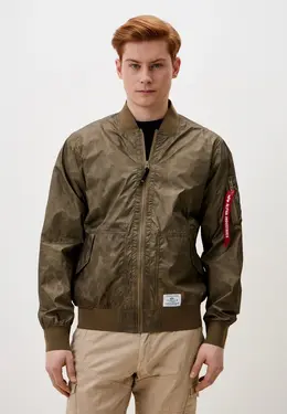 Alpha Industries: Куртка цвета хаки 