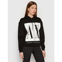 Armani Exchange: Чёрная толстовка