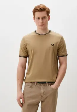 Fred Perry: Бежевая футболка 