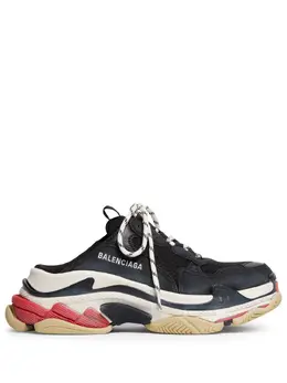 Balenciaga: Чёрные кроссовки Triple S