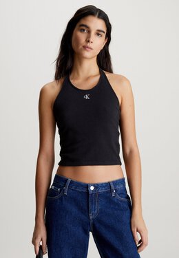 Calvin Klein Jeans: Чёрный топ 