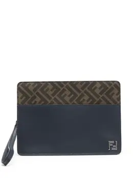 FENDI: Коричневый клатч  Zucca