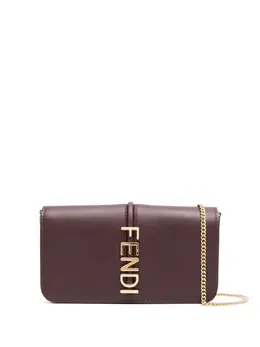 FENDI: Бордовый клатч