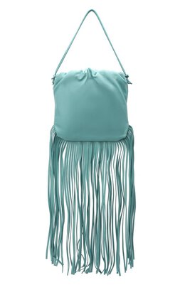 Bottega Veneta: Голубая сумка Fringe Pouch