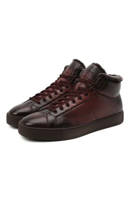 Santoni: Бордовые кеды 