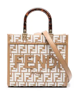 FENDI: Коричневая сумка-шоппер  Sunshine