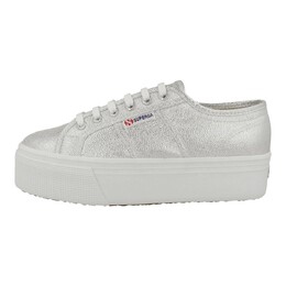 Superga: Серебристые кроссовки 