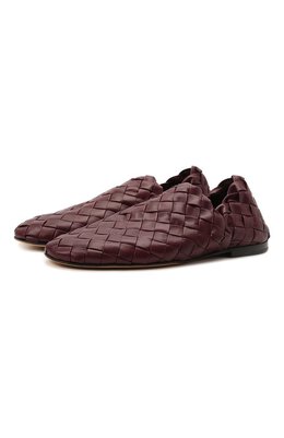 Bottega Veneta: Бордовые мокасины 