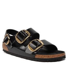 Birkenstock: Чёрные босоножки Milano