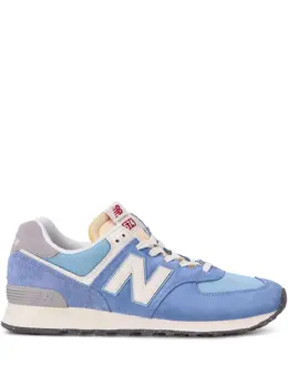 New Balance: Голубые кроссовки  574