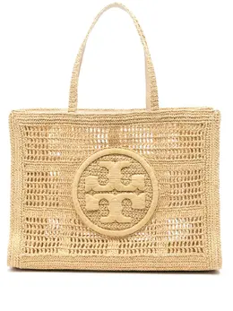 Tory Burch: Бежевая сумка-шоппер  Ella