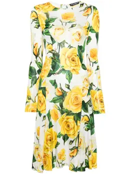 Dolce & Gabbana: Платье с растительным принтом 