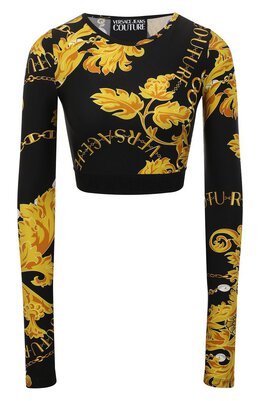 Versace Jeans Couture: Чёрный топ 