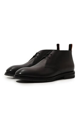 Santoni: Тёмные ботинки 