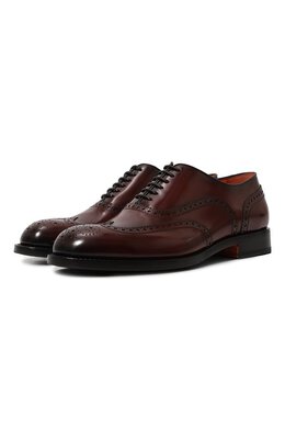 Santoni: Бордовые туфли