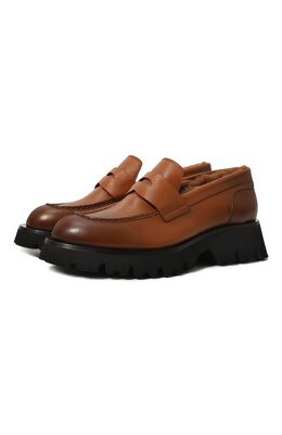 Santoni: Коричневые лоферы 