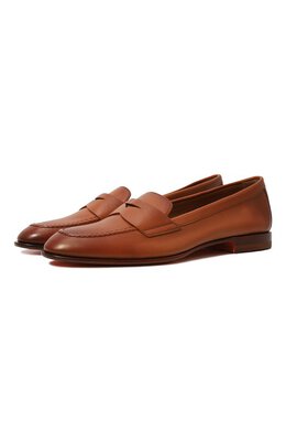 Santoni: Коричневые лоферы 