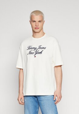 Tommy Jeans: Белая футболка 