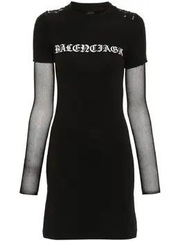 Balenciaga: Платье с принтом 