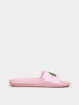 Lacoste: Розовые шлёпанцы  Croco