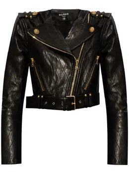 Balmain: Чёрная куртка  Biker