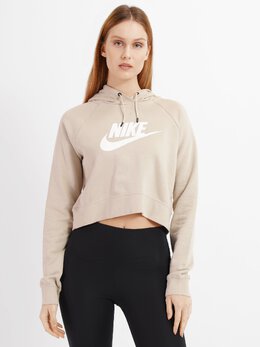 NIKE: Бежевая толстовка  Sportswear Essential