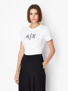 Armani Exchange: Белая футболка 