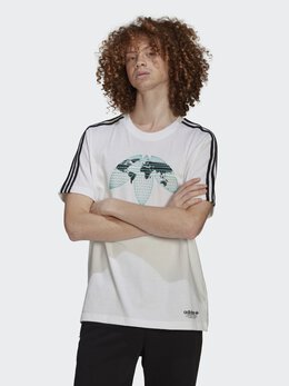 Adidas: Белая футболка 