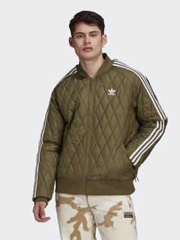 Adidas: Куртка цвета хаки 