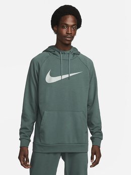 NIKE: Зелёная толстовка  Dri FIT