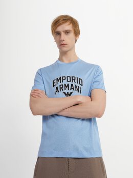 Emporio Armani: Голубая футболка 