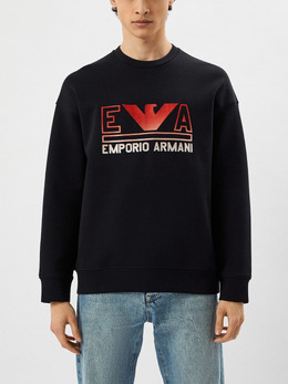 Emporio Armani: Синий свитшот 