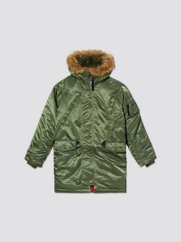 Alpha Industries: Зелёный пуховик 