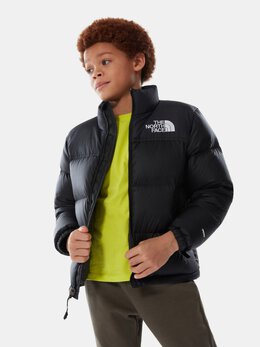 The North Face: Чёрный пуховик  Nuptse