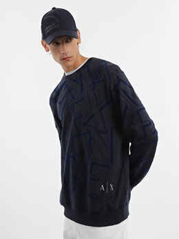 Armani Exchange: Синий свитшот 